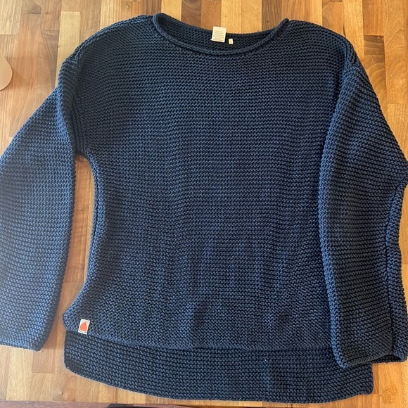 Sh*t That I Knit Navy Cotton Sweater (L) - Picture 1 of 6